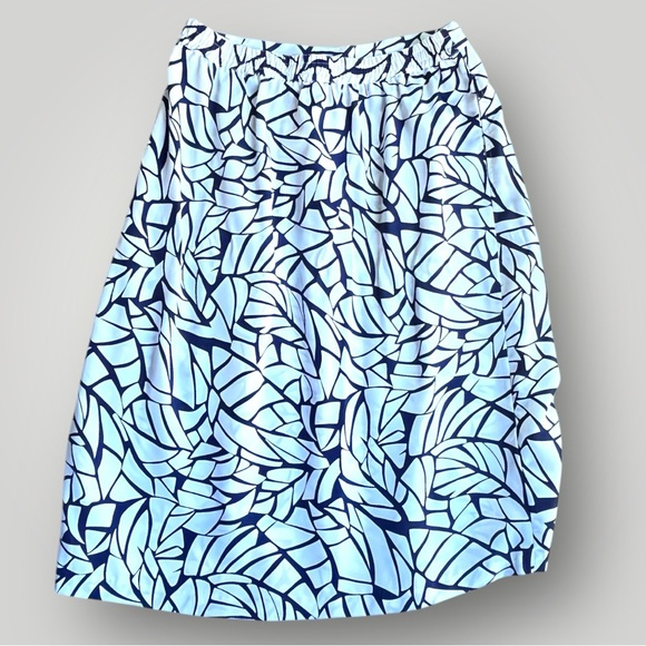 Alfred Dunner Abstract Patterned Midi Skirt - Navy/White - Picture 10 of 13